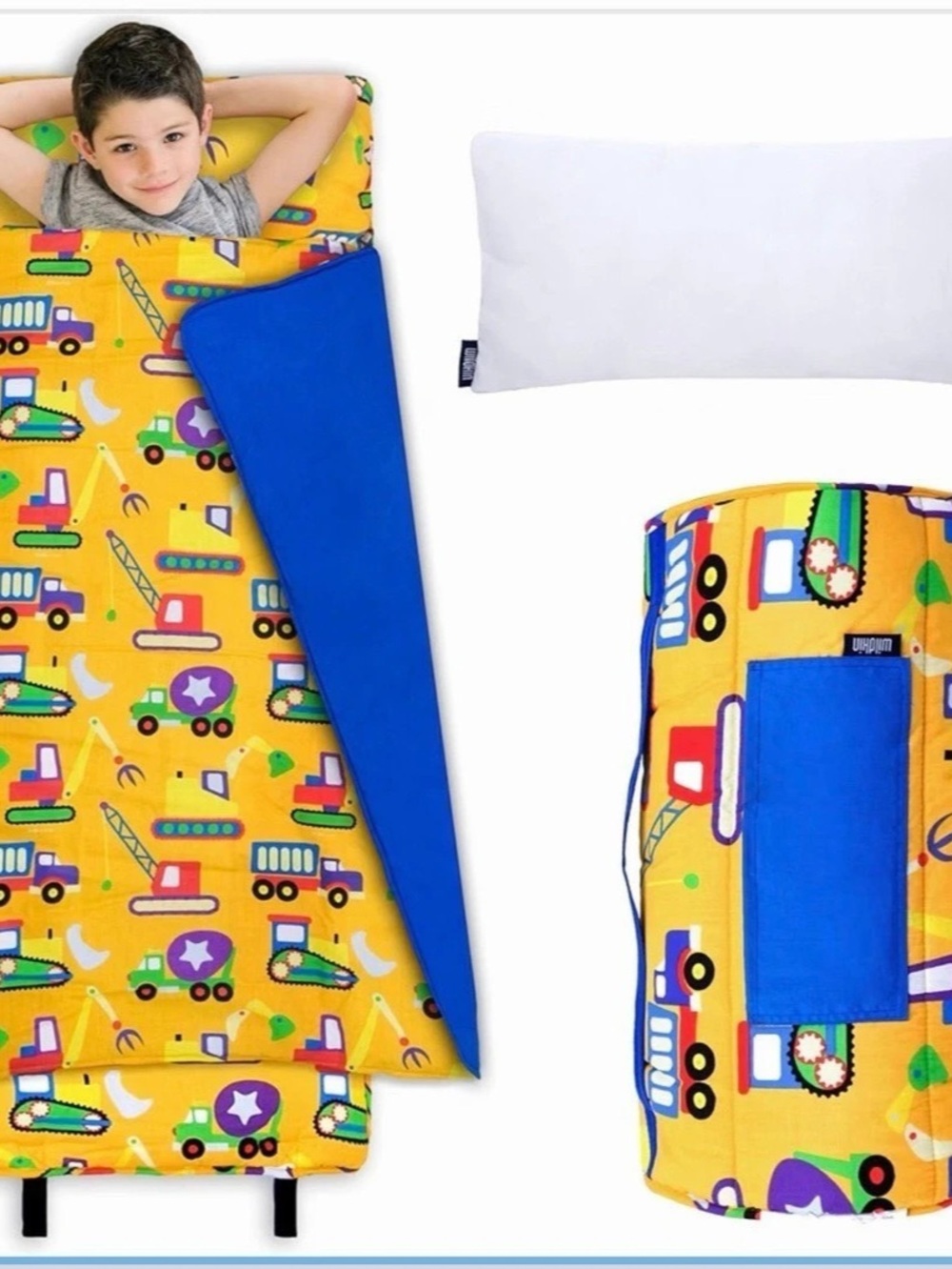 wildkin Under Construction Original Nap Mat Yellow & Blue